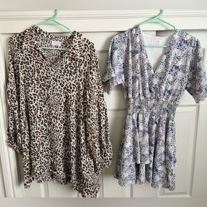 Leopard Print and Floral Dress Set